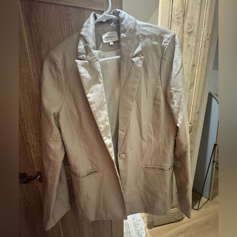 Cream leathered jacket